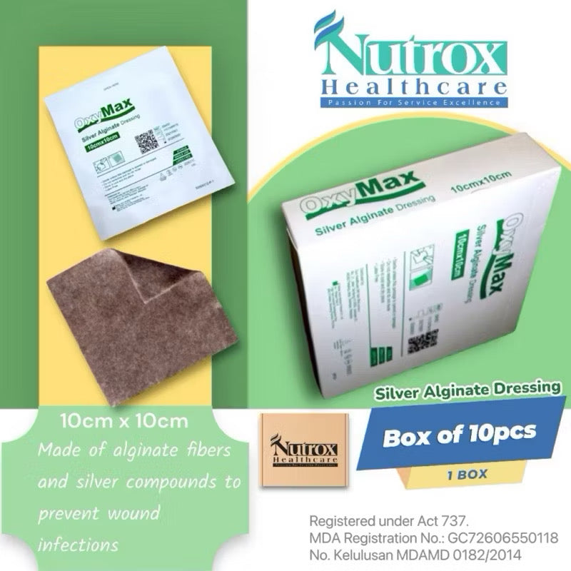 Silver Alginate Dressing 10cm x 10cm