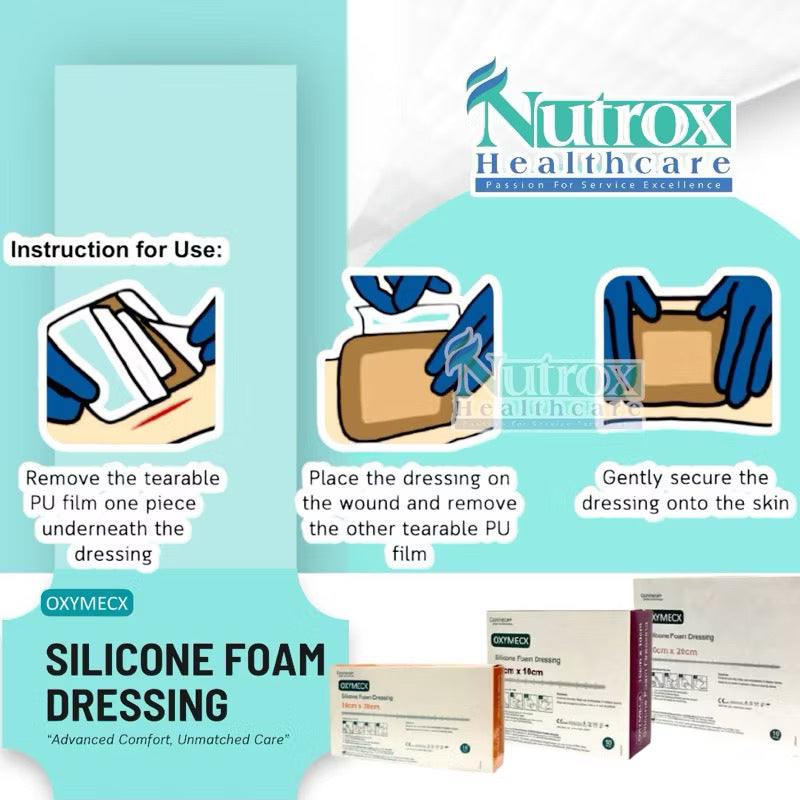 Silicone Foam Dressing with multiple sizes (1 BOX) with Adhesive