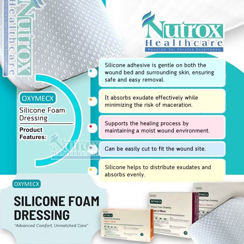 Silicone Foam Dressing with multiple sizes (1 BOX) with Adhesive