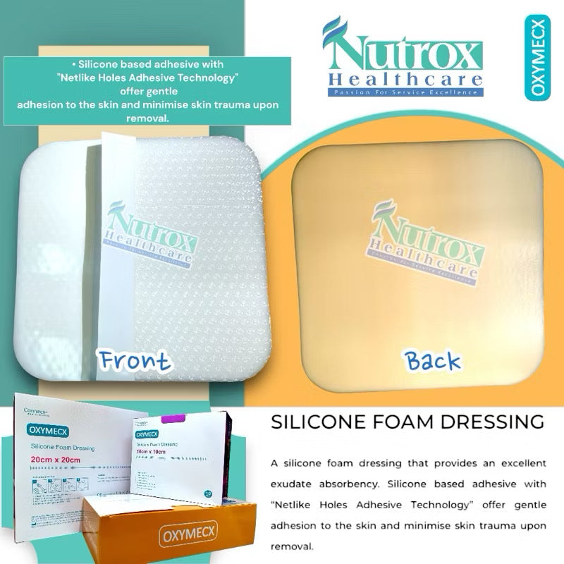 Silicone Foam Dressing with multiple sizes (1 BOX) with Adhesive