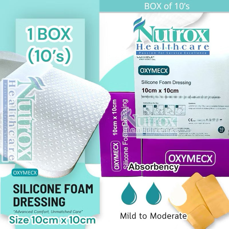 Silicone Foam Dressing with multiple sizes (1 BOX) with Adhesive