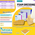 Oxymecx Sterile Foam Dressings (1 BOX) Multiple Sizes (10’s) without adhesive